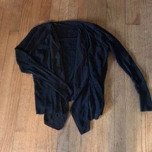 Black Open Front Cardigan